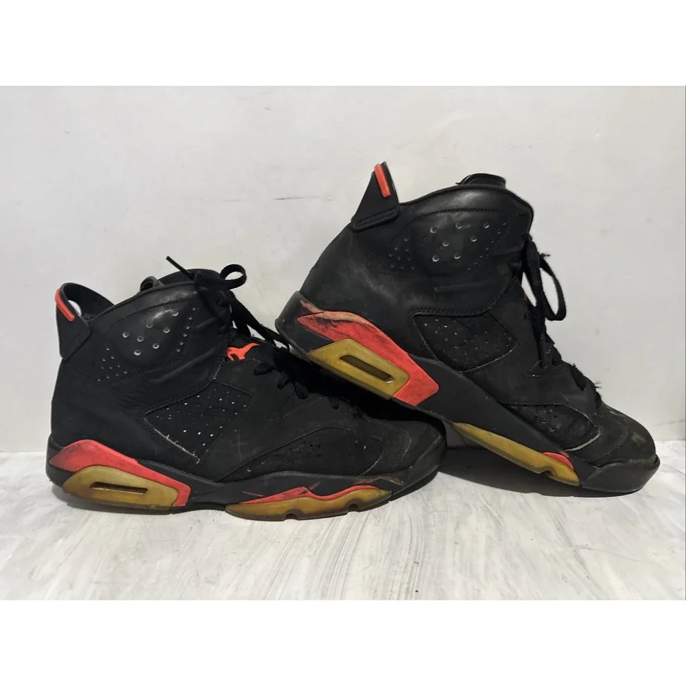 Nike Air Jordan 6 Retro Mens Sneaker 10.5 Black Infrared 384664-060